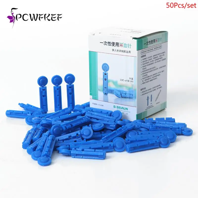 50Pcs 28g Soft Blood Glucose Medical Collecting Lancet Needles Diabetes Testing