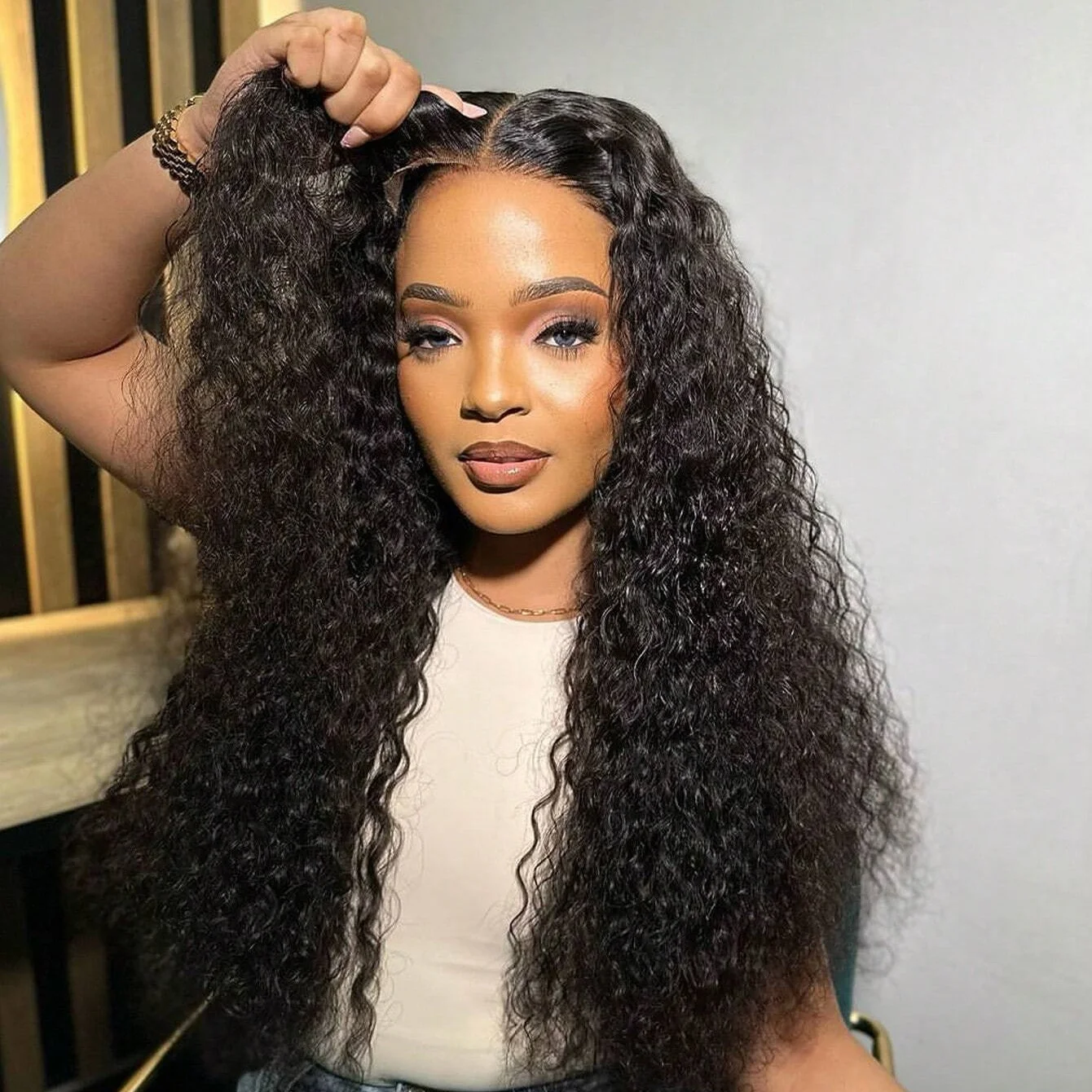 6x4 Glueless Wigs Human Hair Pre Plucked Pre Cut 5x5 Lace Closure Wigs Human Hair For Women Wear And Go Deep Wave Curly Lace