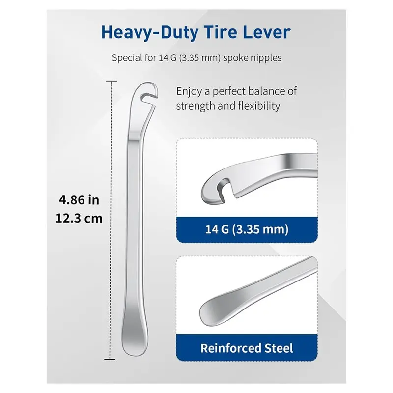 مجموعة مفاتيح ربط B48B-Bike مع عتلات الإطارات، مجموعة أدوات إصلاح الدراجات الاحترافية مكونة من 8 قطع لتخيل الحواف #6