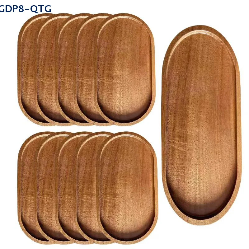 NUEVO Plato de Postre Redondo de Madera Maciza, Bandeja de Madera Estilo Japonés, Plato para Aperitivos, Plato para Frutos Secos, Plato de Madera