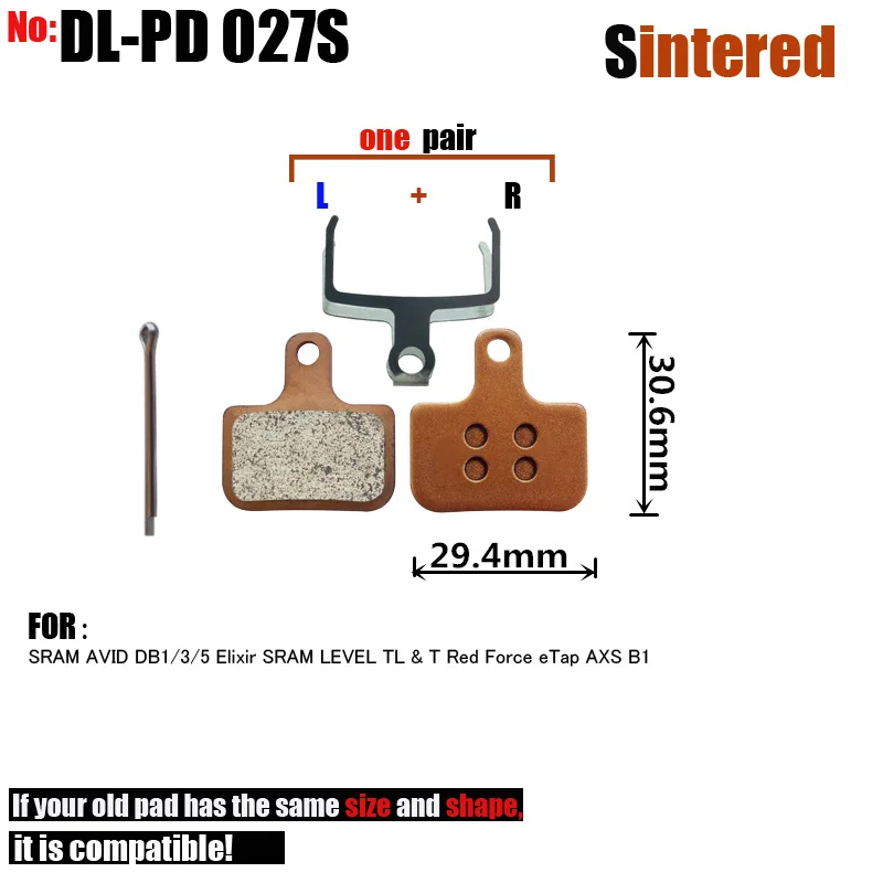 Sintered Bicycle Disc Brake Pads FOR SRAM AVID DB1 3 5 Elixir LEVEL TL & T Red Force ETap AXS Hydraulic
