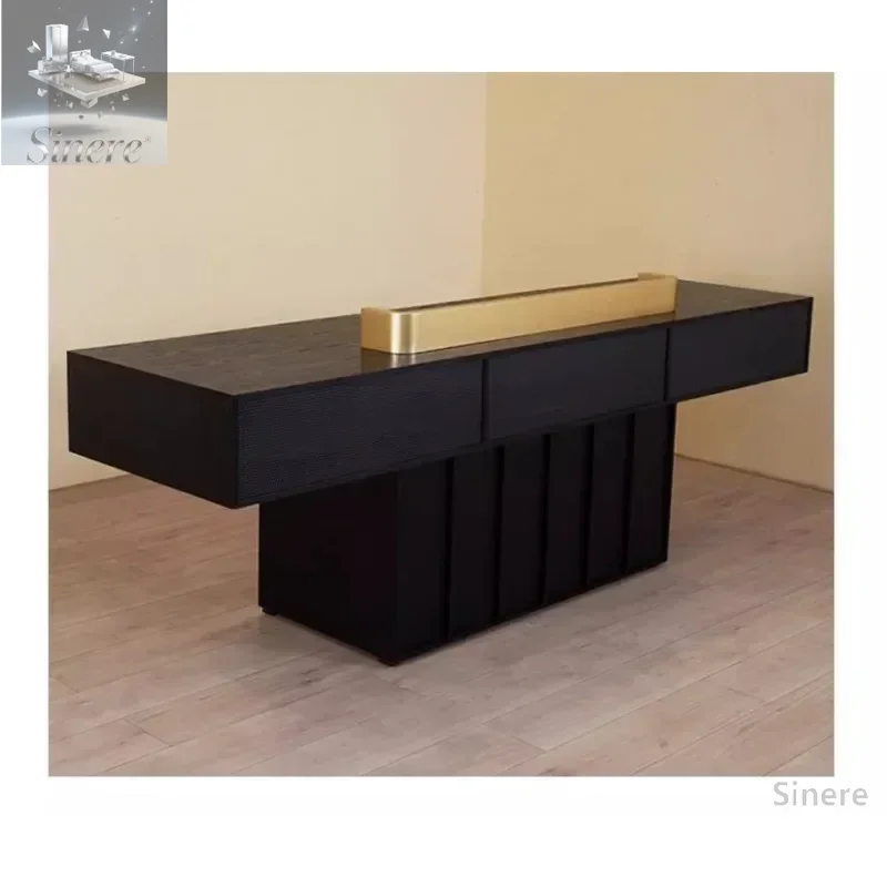 

Craftsman shop black light luxury checkout page counter simple modern new Chinese style company reception desk bar