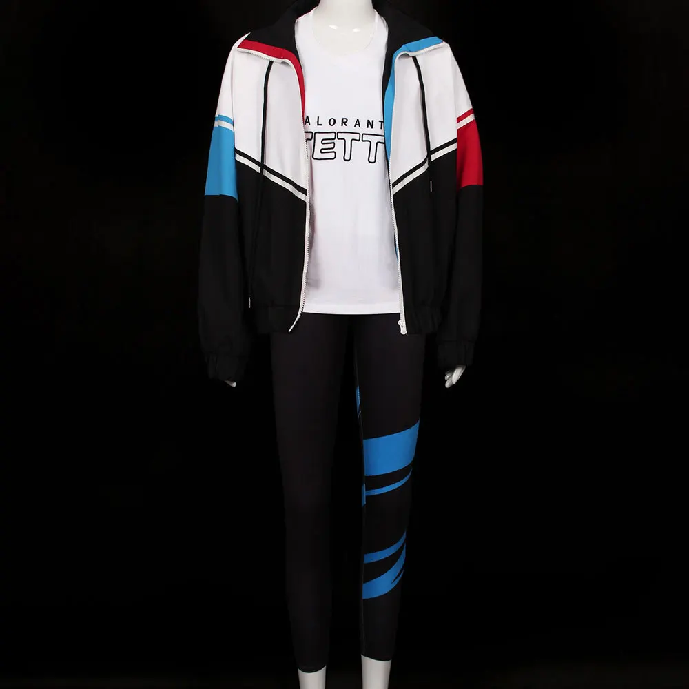 Juego Valorant Jett Cosplay disfraz peluca chaqueta blanca abrigo camiseta trajes adultos hombres mujeres Halloween carnaval traje