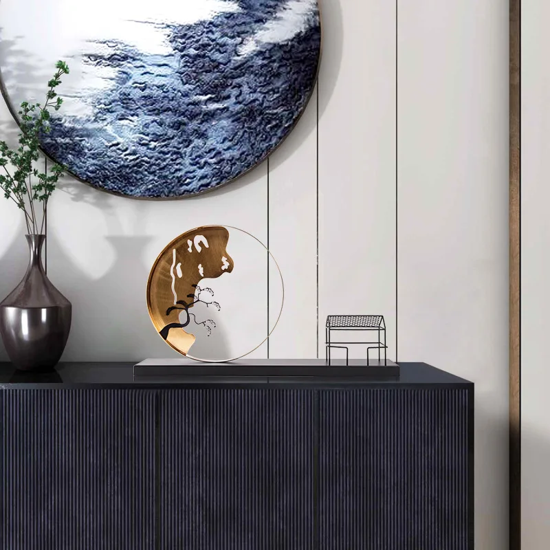 PYH modern new Chinese artistic conception metal ornaments villa zen lucky handicrafts soft decoration