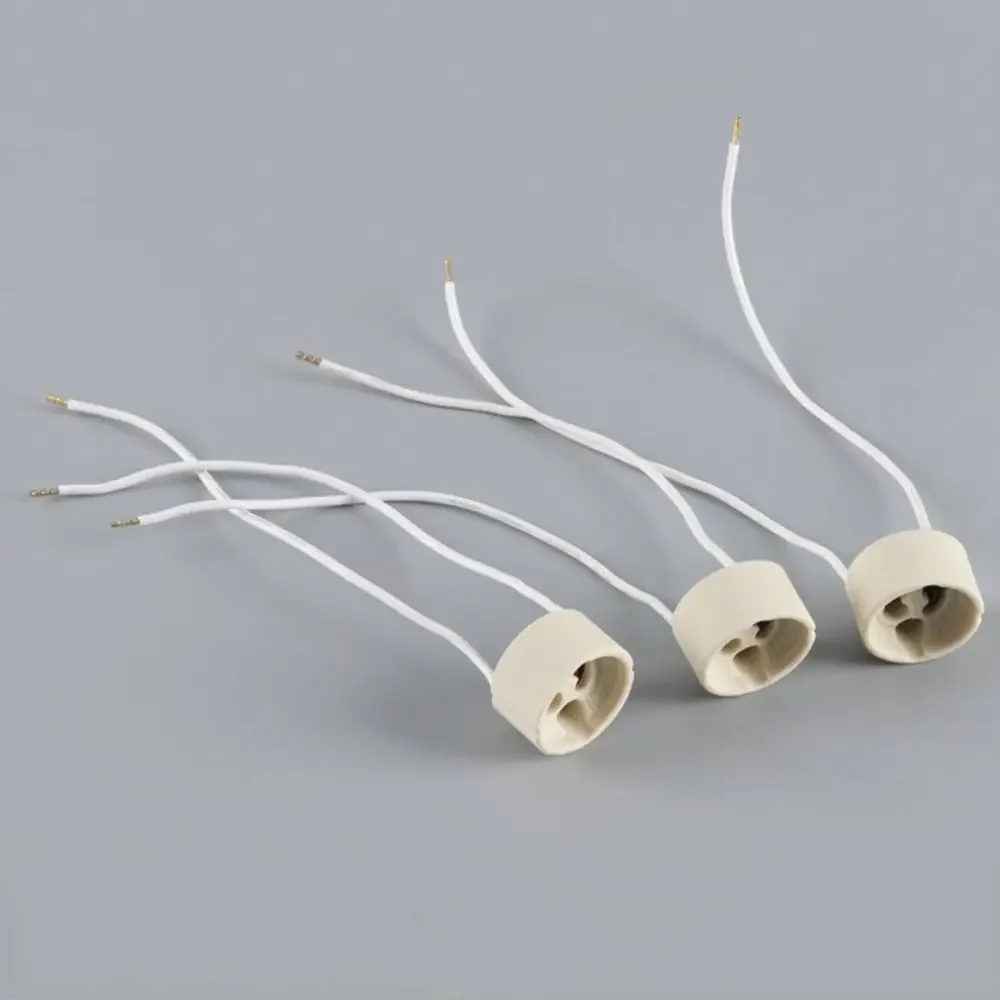 

10PCS Halogen Leds Accessory GU10 Lamp Holder Wire Connector Silicone Lead Light Base Ceramic Socket LED Bulb LED Halogen Light