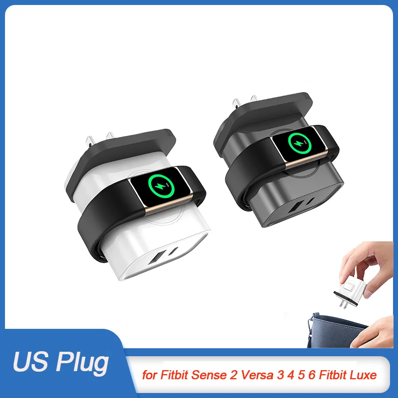 Fast Wireless Charger for Google Fitbit Sense 2 Versa 3 4 5 6 Fitbit Luxe 25W PD USB C Charging Dual Port Wall Charger Block