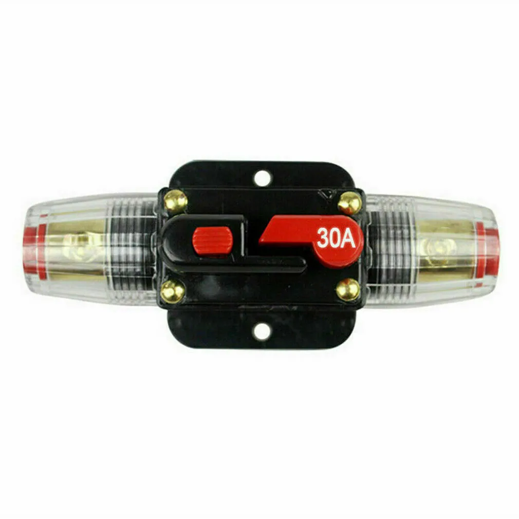 High Current Circuit Breaker for 12V Car Audio Manual for reset Waterproof Housing Suitable for 4/8 AWG Connections