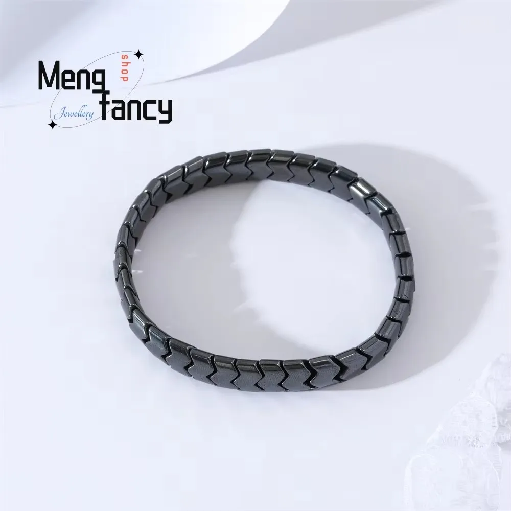 Black Gallstone Magnet Various Beaded Elastic Bracelets Terahertz Energy Stone Simple Fashion Jewelry Best Selling Holiday Gifts