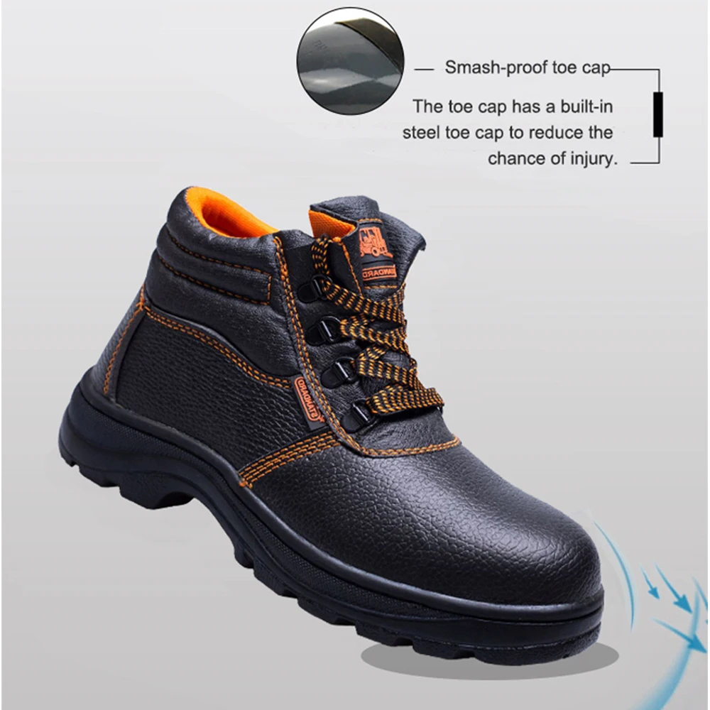 Male Work Safety Shoes Indestructible Work Shoes Steel Toe Safety Boots Men Protective Shoes Puncture-Proof Security Footwear