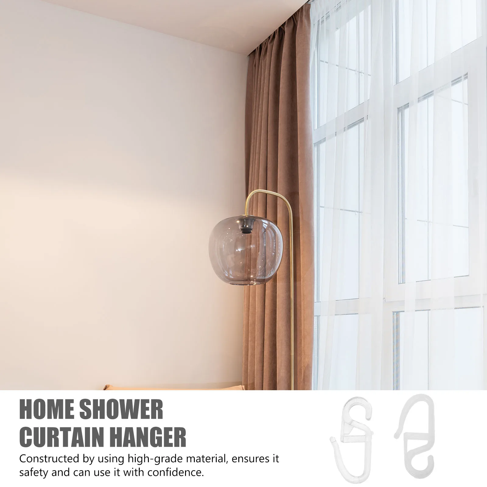 

300pcs Plastic Curtain Hook For Bathroom Shower Window Hanging Curtain Home Decoration Plastic Hanger