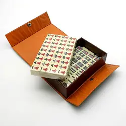 Antique Chinese Mahjong Game Set 144 Sheets with Storage Box Travel Mahjong Set for Family Leisure Travel Adults