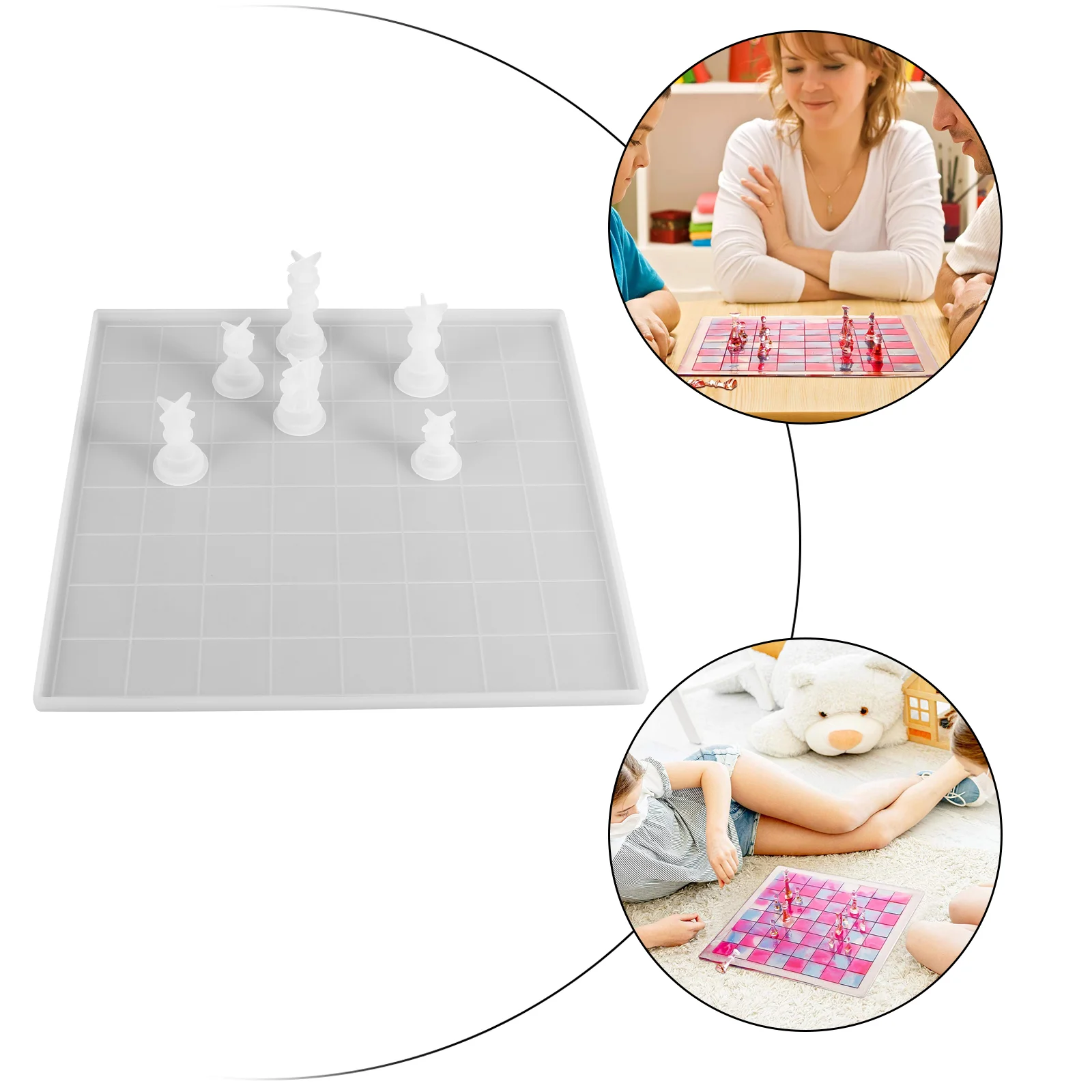 1 Set/7pcs Professional Chess DIY Mold Handmade Silicone Mold Crystal Epoxy Mold Chess Mould DIY Manual Mold