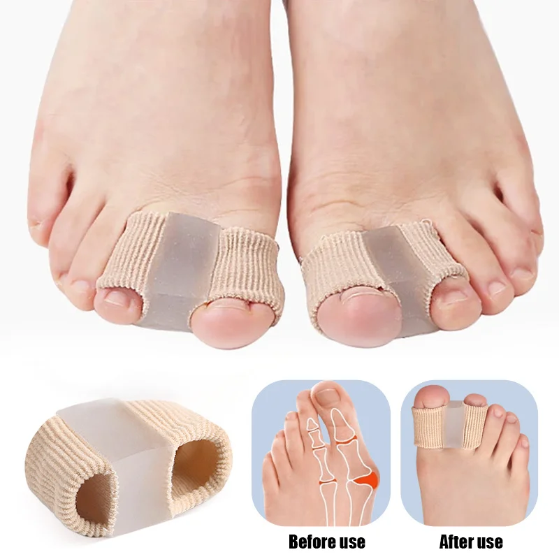 Gel Bunion Toe Separators W/Fabric Lining for Big Toe, Silicone Toe Spacers Bunion Correctors for Overlapping Toe Protector