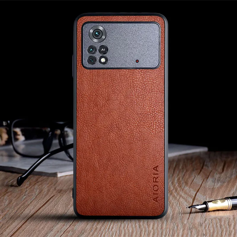 Case for Poco M4 Pro 4G 6.43 inch funda luxury Vintage Leather skin coque soft hard cover for xiaomi poco m4 pro case capa