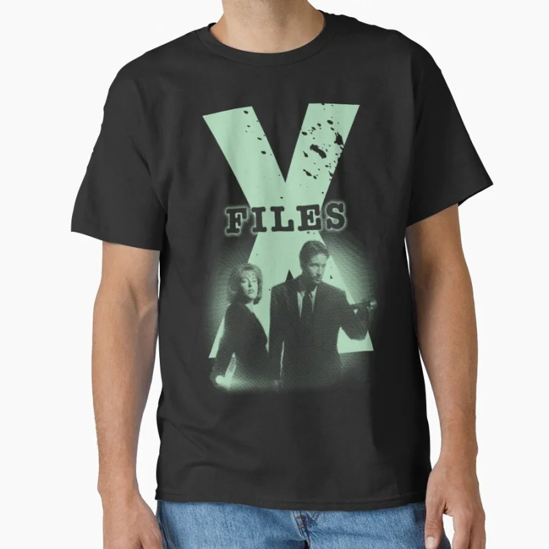 

1104 Vintage Sci fi tv series The X Files Trust No One Gift t shirt Retro Alien movie Graphic clothes All size tops S-6XL