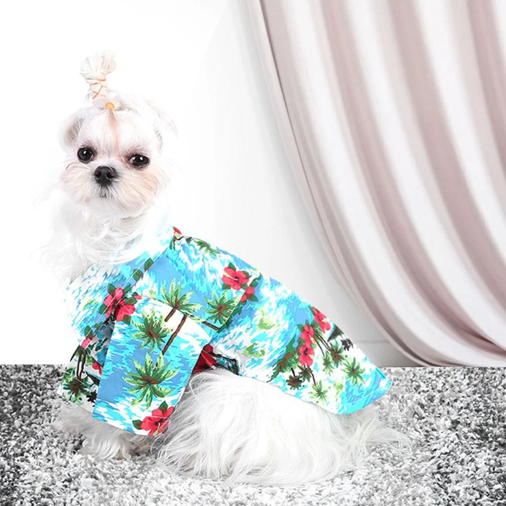 

1Pcs Dog Shirt Hawaii Style Summer Pet Clothes Charming Prince Design Blue Xxl Perfect for Outdoor Activities Photo Sessions