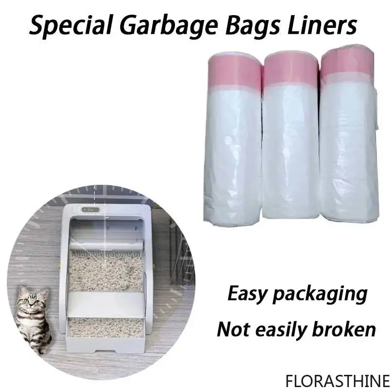 2/3/4 Rolls Smart Cat Litter Box Liners Special Collect Cats Poops Feces Garbage Bags Pink Cleaning Trash Pet Supplies
