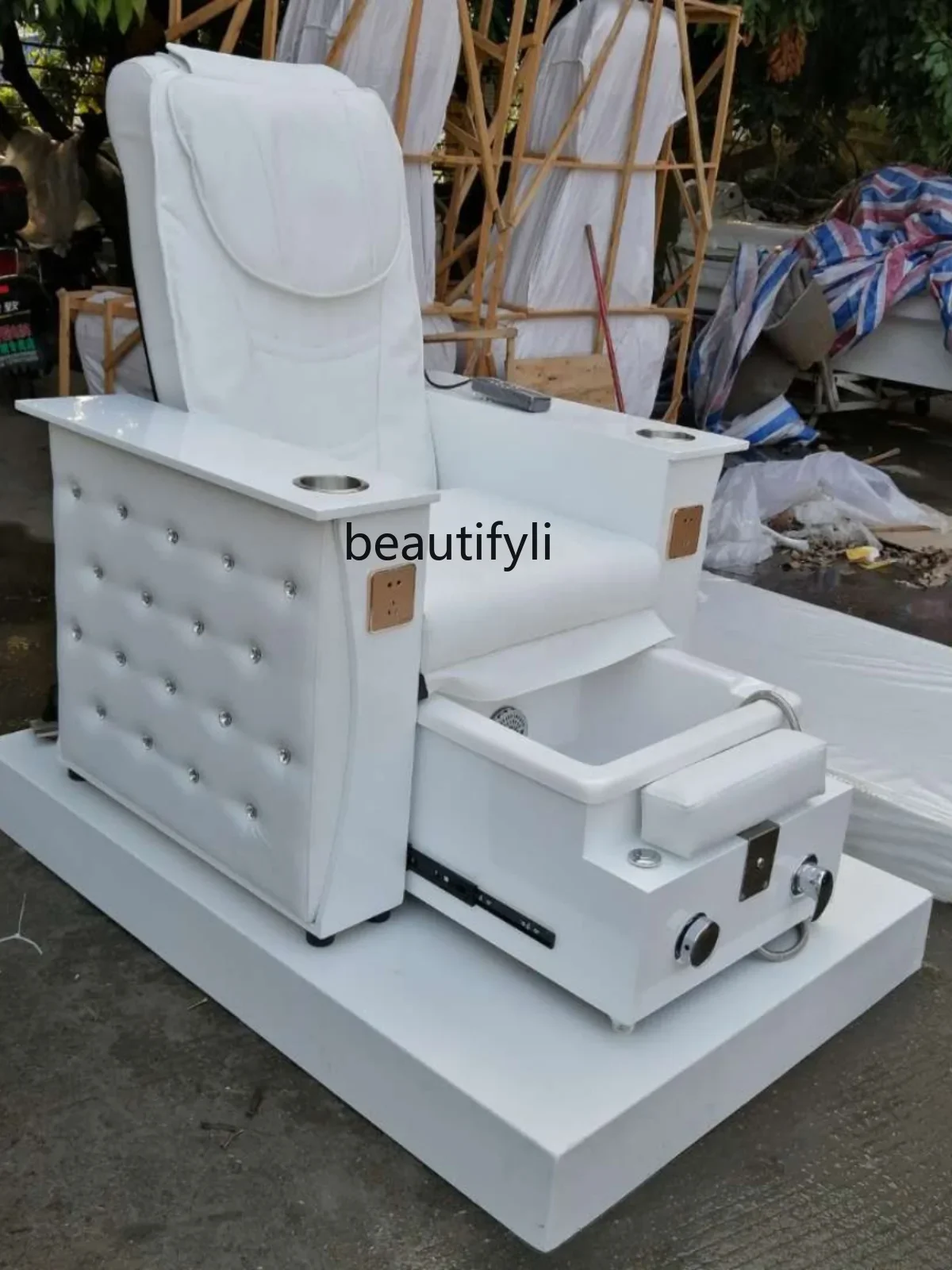 Foot Bath Nail Beauty Sofa Spa Massage Chair Beauty Lounge Chair Electric Multi-Function Push-Pull Basin New