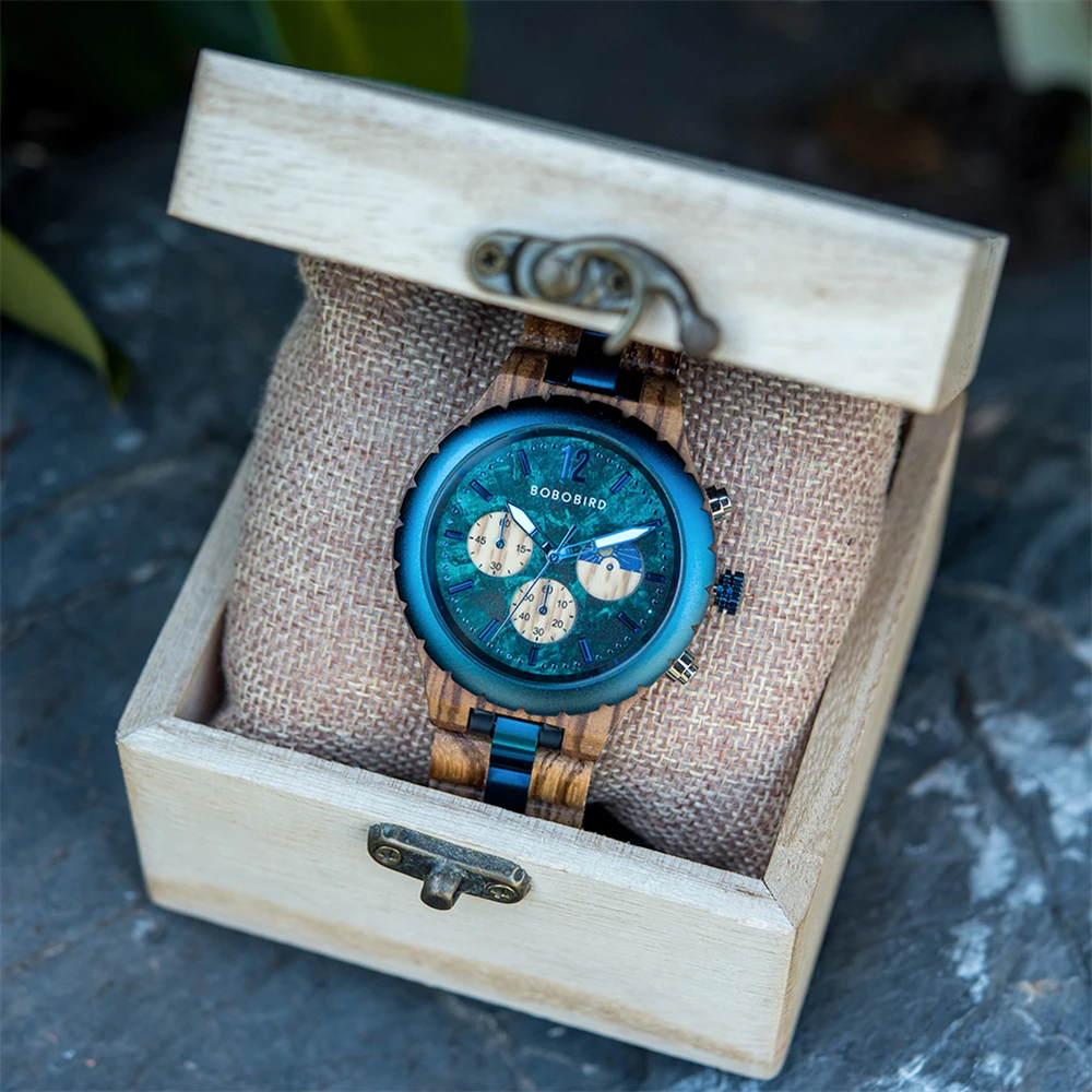 Father\'s Day Gift! Personalized Engraved Wooden Watch for Men, Fashionable Luxury Wooden Quartz Wristwatch Dropshiping