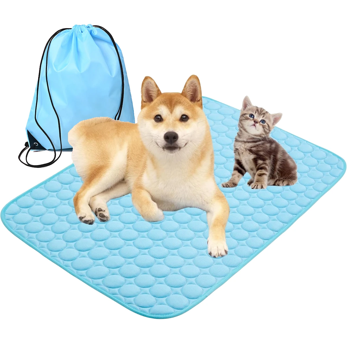Summer Cooling Mat & Sleeping Pad Water Absorption Top Materials Safe Easy Carry EZ Clean Keep Cooling for Pets Kids and Adults