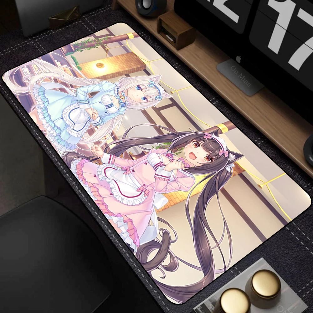 XXL Home HD Computer Desk Mats Mouse Pad Nekopara Mousepad Carpet Gamer Office Laptop Soft Mouse Mat Desktop Mouse Mats 90x40cm