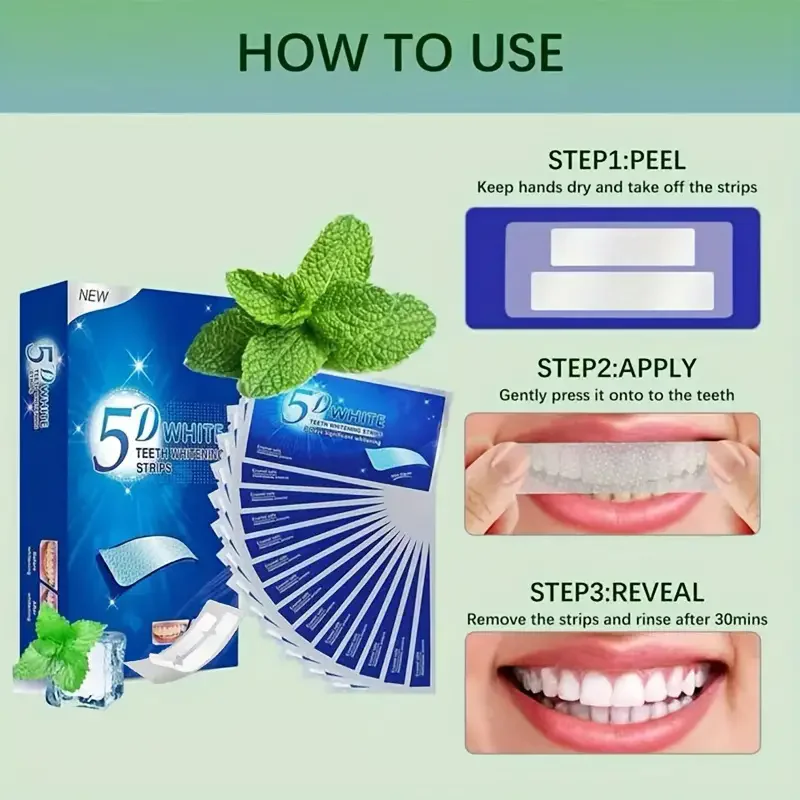 5D teeth whitening patch set-safe and effective, natural fast whitening, suitable for sensitive teeth of plant formula