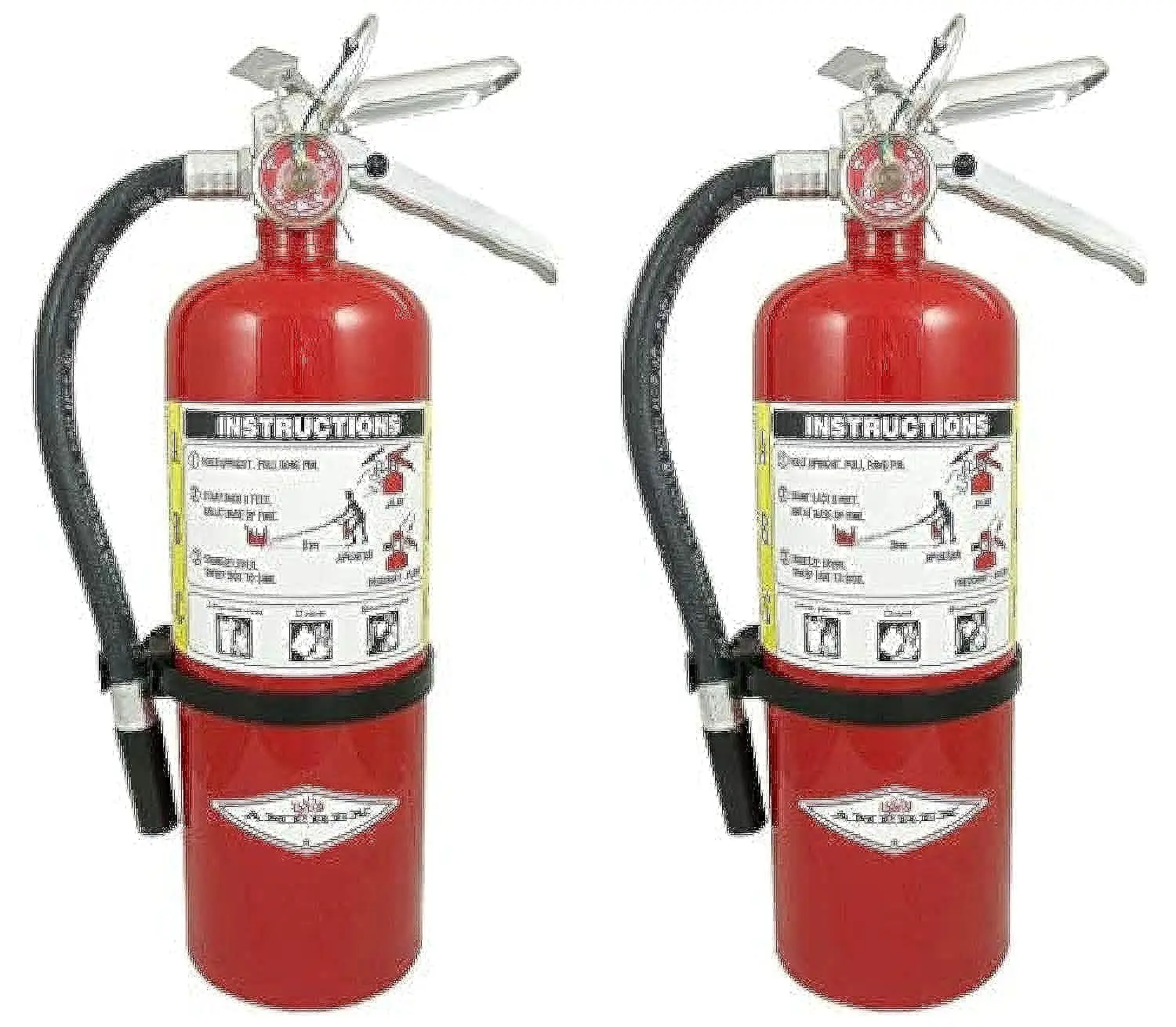 5 lb ABC Dry Chemical Fire Extinguisher with Wall Bracket, 2-Pack for Home and Office Safety