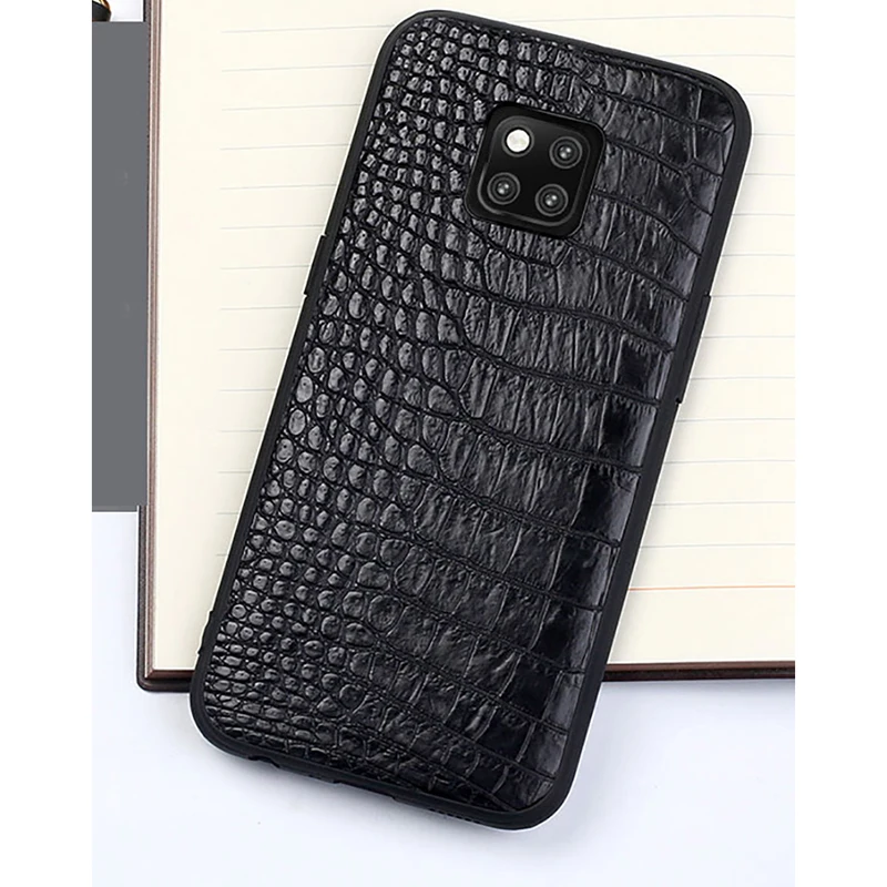 

Genuine Leather Phone case For Huawei P30 pro P20 lite P10 Luxury Business crocodile cover For Mate 20 pro 10 lite honor v30 8x