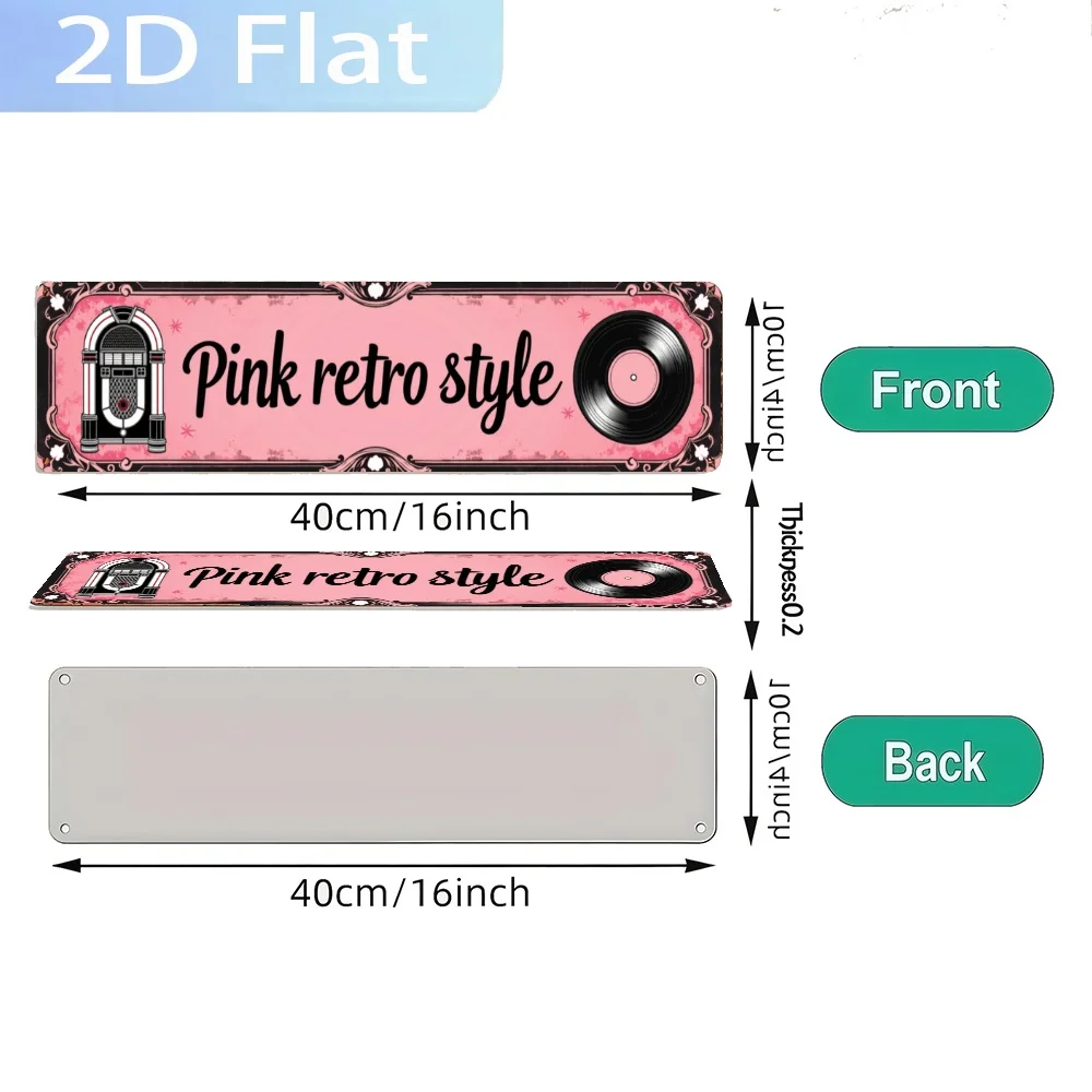 Vintage-Style Sign,Jukebox, Vinyl Record, Pink Retro Style It'S an Ideal Piece for Home Decoration, Suitable for Home