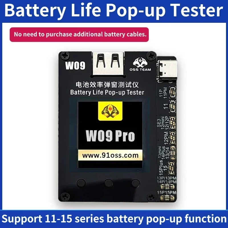 OSS W09 Pro V3 Battery Programmer for iphone 11-15PM battery Efficiency health changed to 100% High-Quality Pop-up Repair Tool