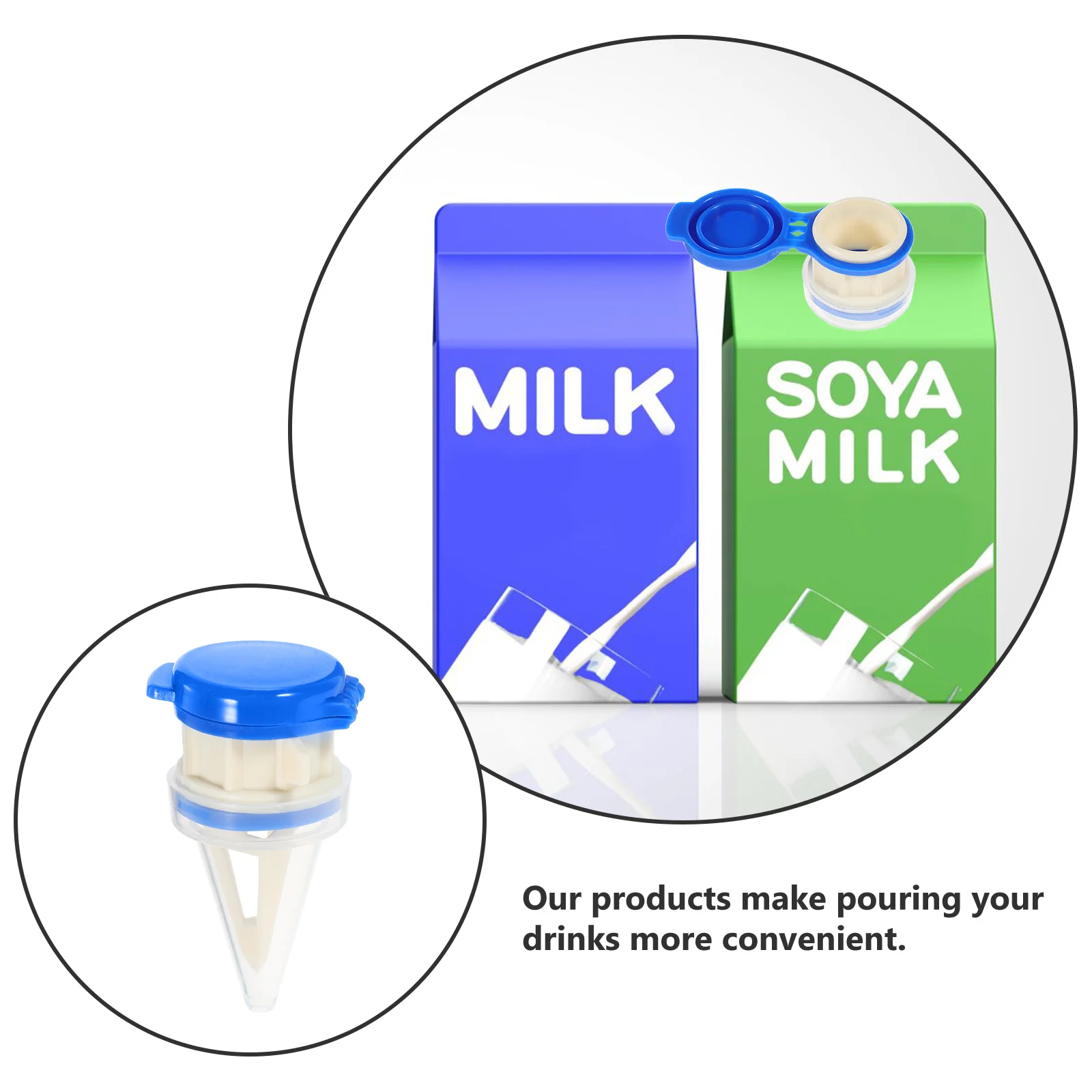 

Box Drinks Diverter With Lid Detachable Milk Beverage Extension Spout Pourer For Juice Container Kitchen Gadget Home Use