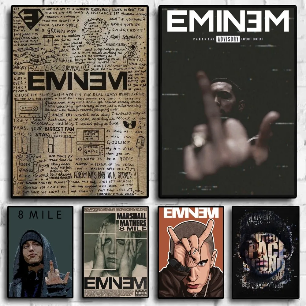 Eminem Posters 8 Mile Poster Hip Hop Rapper Singer Eminem Poster Prints Perfect Design Nordic Modern living room Home Decor Gift