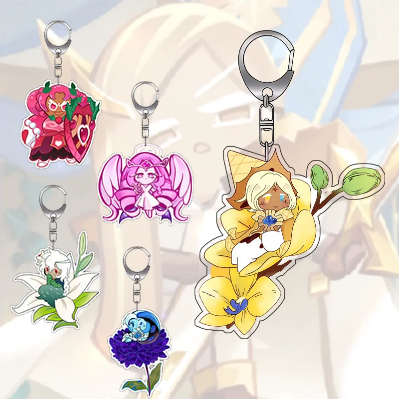 

6Cm Acrylic Keychain for Cookie Run: Kingdom Anime Cartoons Backpack Decoration Pendant Cute Anime Merchandise Fan Birthday Gift