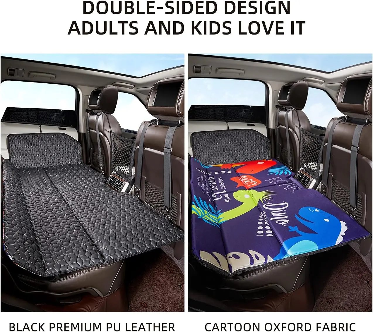 Materasso per auto bifacciale non gonfiabile, letto con sedile posteriore SUV portatile per cani - Dinosaur World