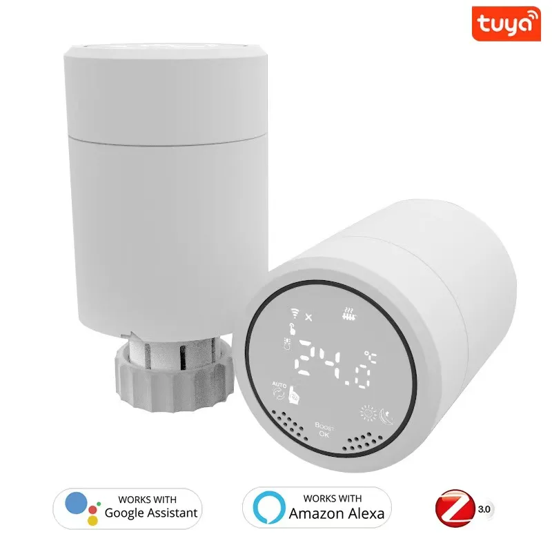 

1/5PCS Tuya Zigbee 3.0 Smart Thermostat Radiator Valve Actuator Programmable TRV Temperature Controller Via Alexa Google Home