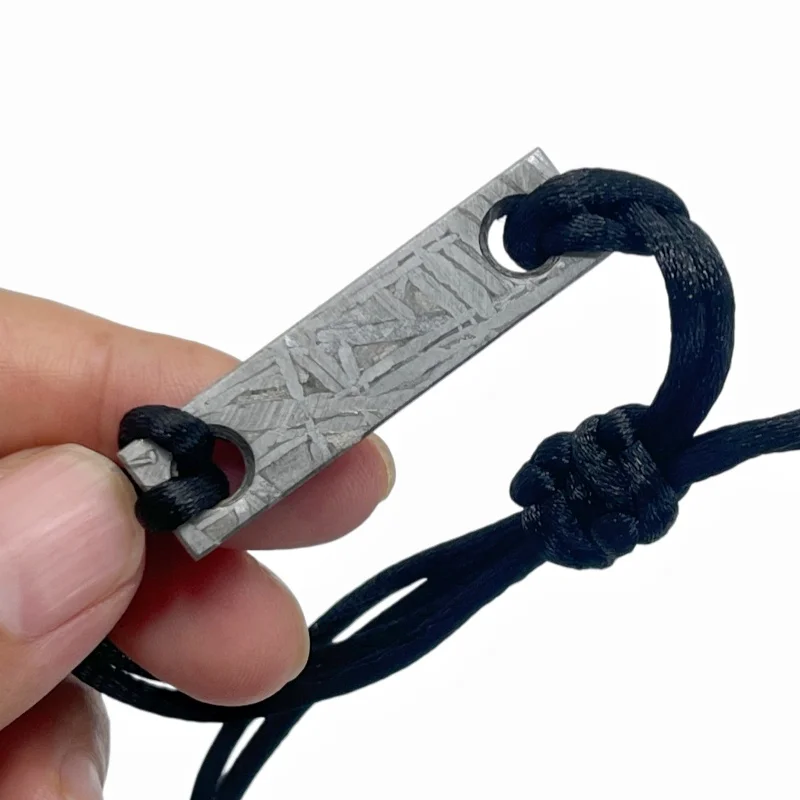 Authentic Muonionalusta  Iron Meteorite Bracelet Black Cord Adjustable Minimalist Fashion L4