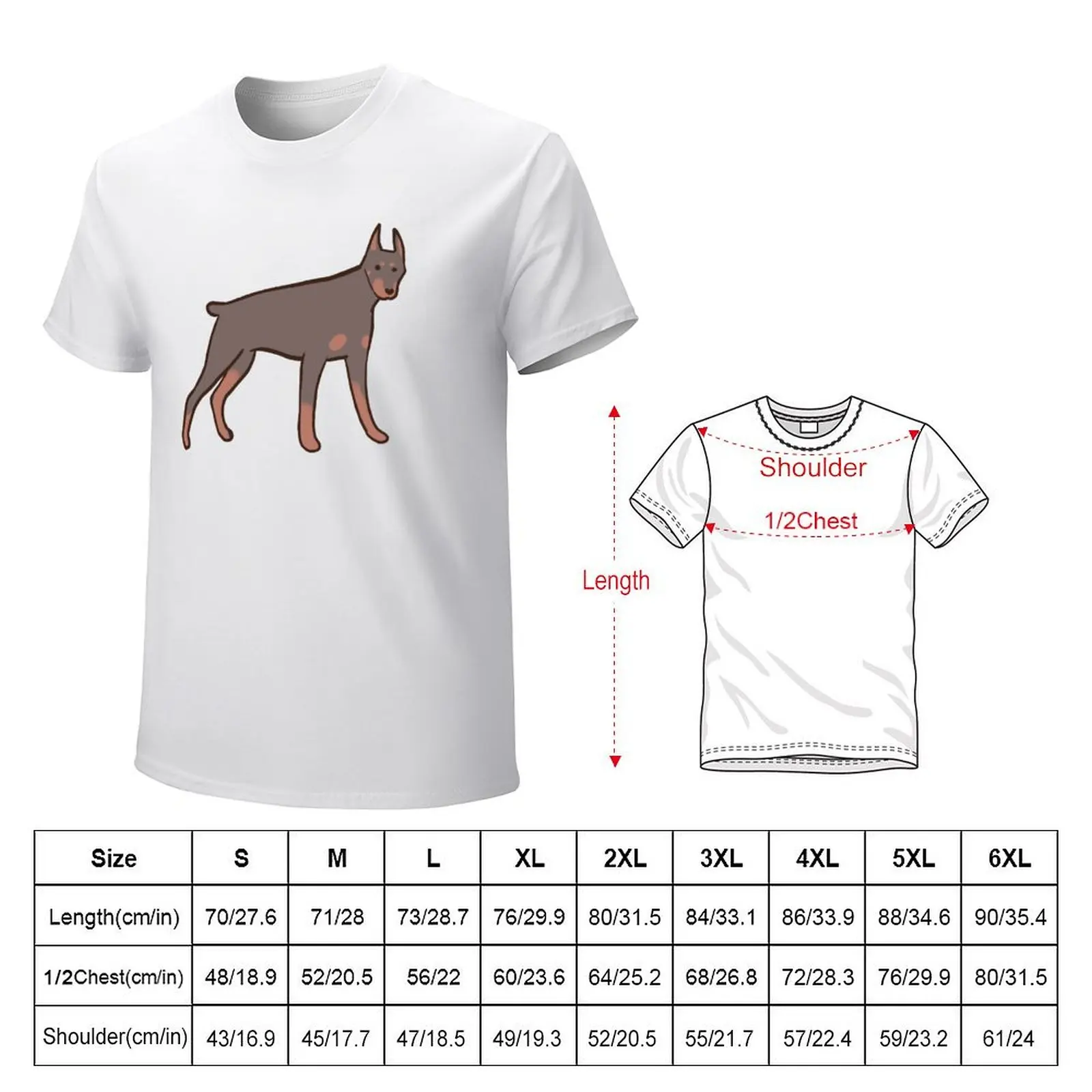 Brown doberman art T-shirt boys whites cute tops plain men clothes