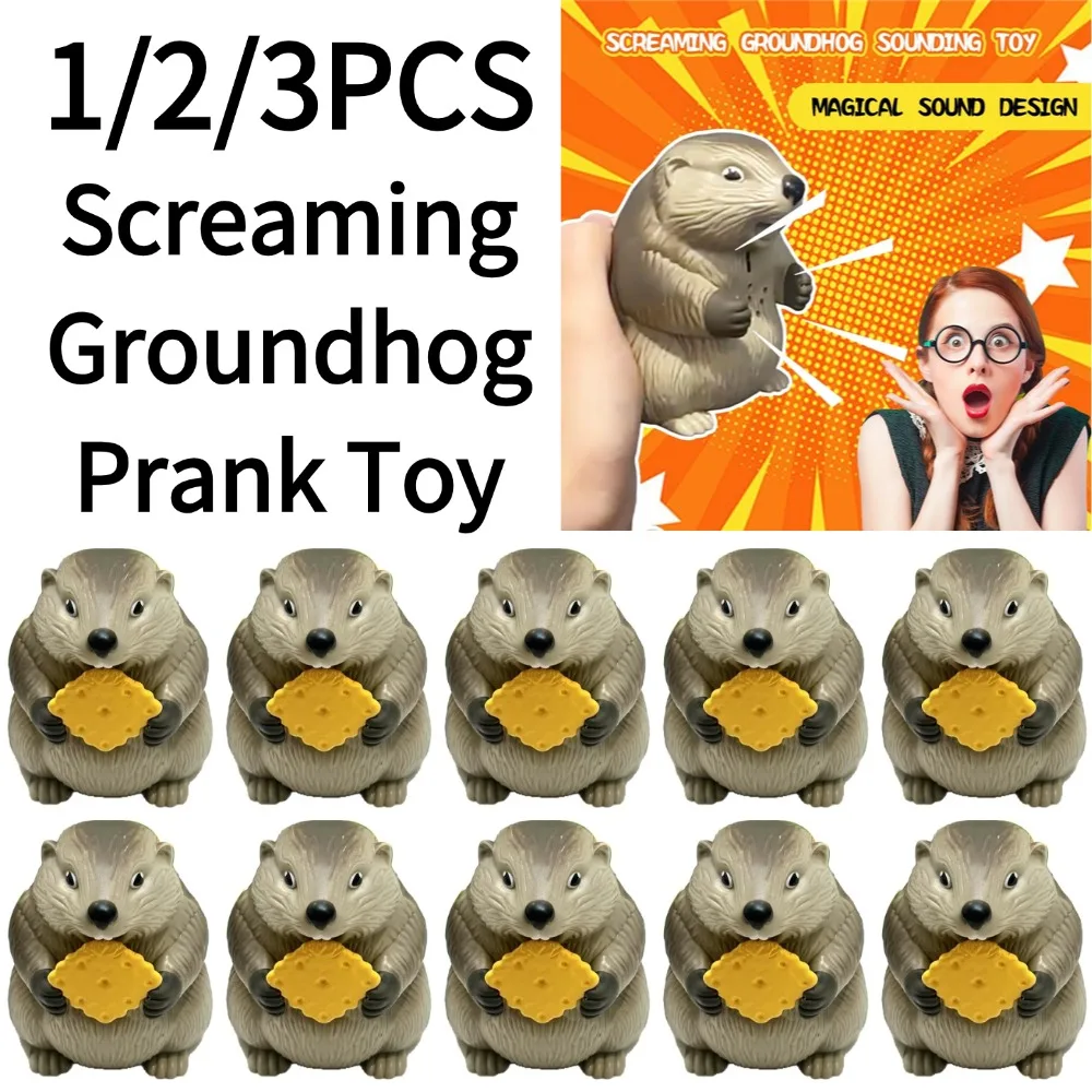 1/2/3PCS Screaming Groundhog Prank Toy Plastic Steal Biscuit Sound Gag Toy Funny Interactive Desktop Ornament