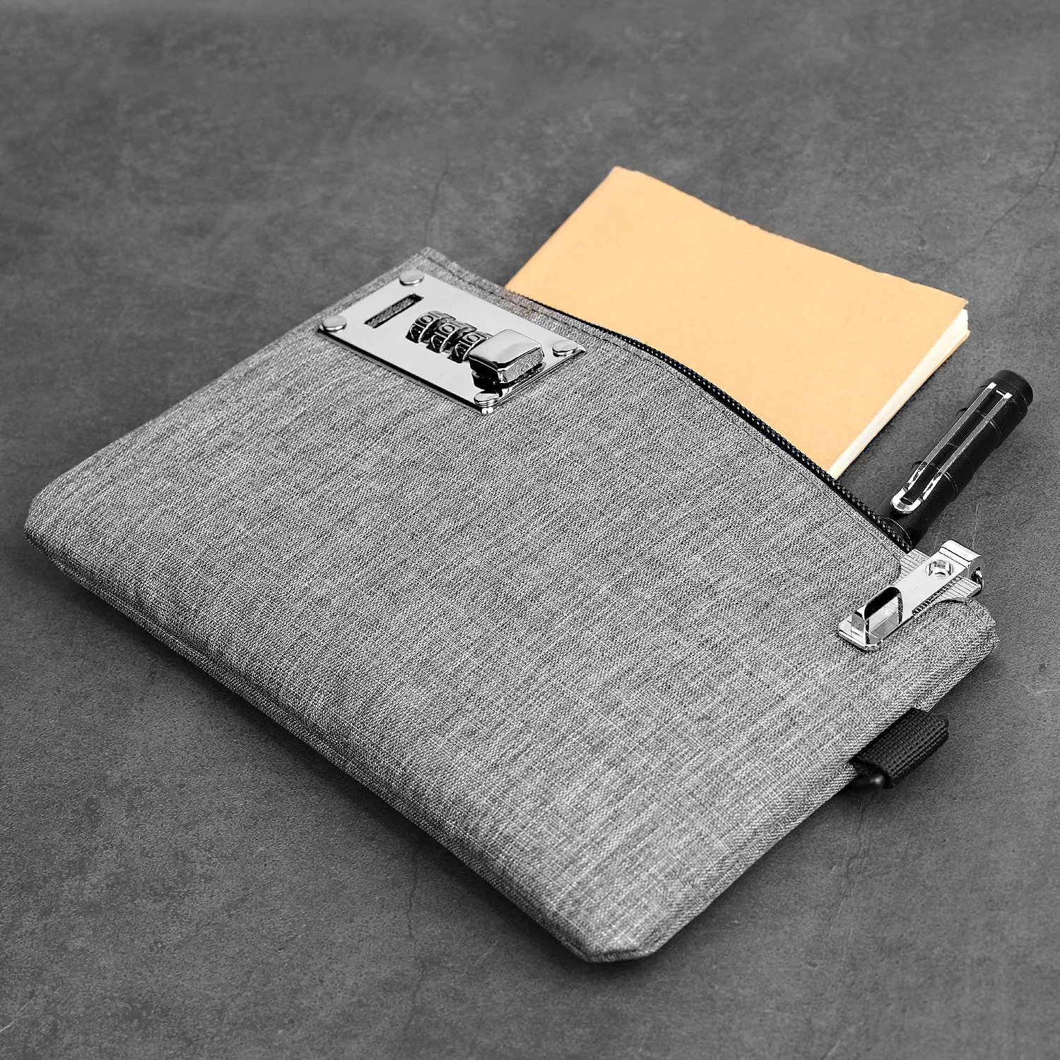 Lockable Money Bag Coin Purse for Cash Passports Credit Cards Storage Cash Bag Men's Card Holder Pocket Clutch with Lock for Men