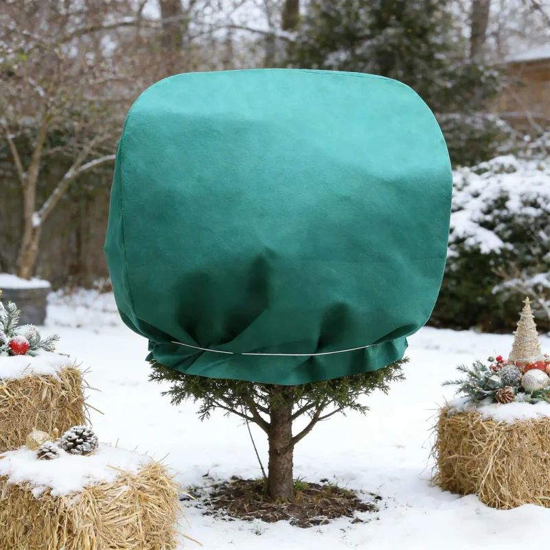 1Pcs Winter Tree Frost Protection Cover Breathable Non-woven Plant Freeze Shield With Drawstring Large Size Cold Proof Cover for