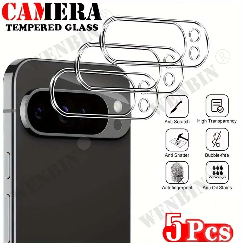 

Защитное стекло для объектива камеры, 5 шт., для Google Pixel 10 Pro XL 10A, защитное стекло с полным покрытием для Pixel 9, 8, 7 Pro, 9A, пленка для камеры