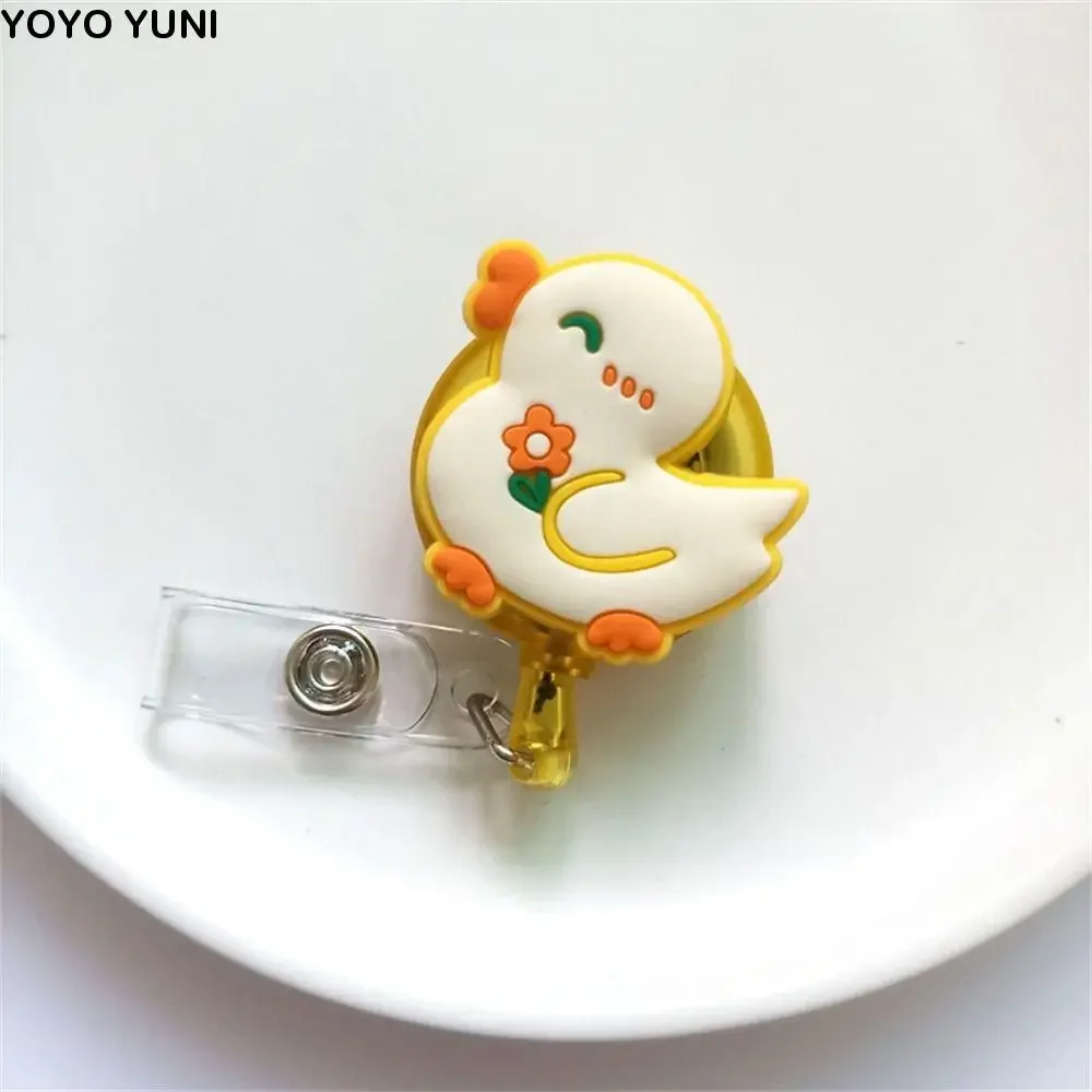 

Cartoon Animals Nurse Badge Reel Dinosaur Name Tag Retractable Badge Holder Chest Card ID Card Easy Pull Buckle Hospital Use