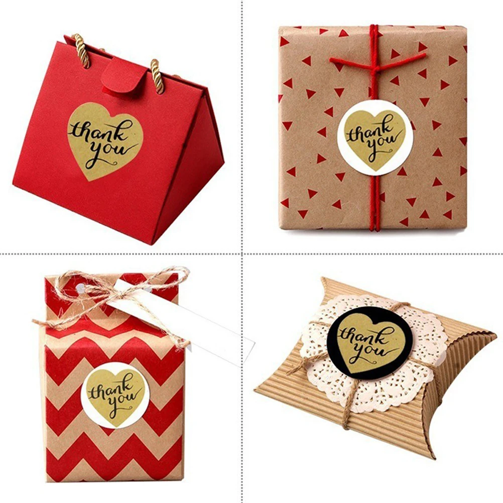 

500 Sheets/Volume Seal Sticker Label Bakery Stickers for Packaging Envelope Bag Sealing Kraft Paper Thank You