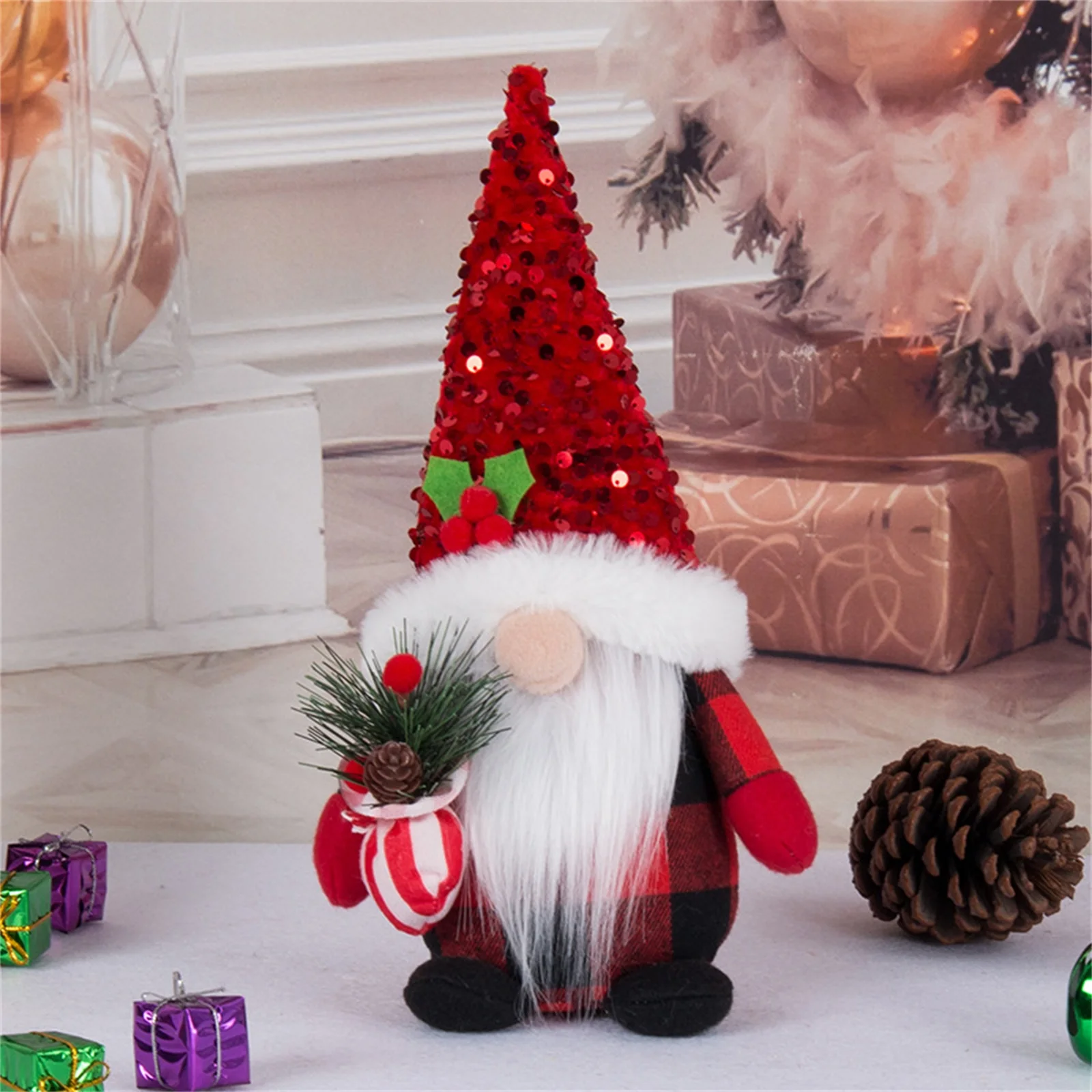 Nordic Gnome Plush Faceless Doll Christmas Decoration for Home Handmake Santa Elf Doll New Year kids Gifts Xmas Table Ornaments