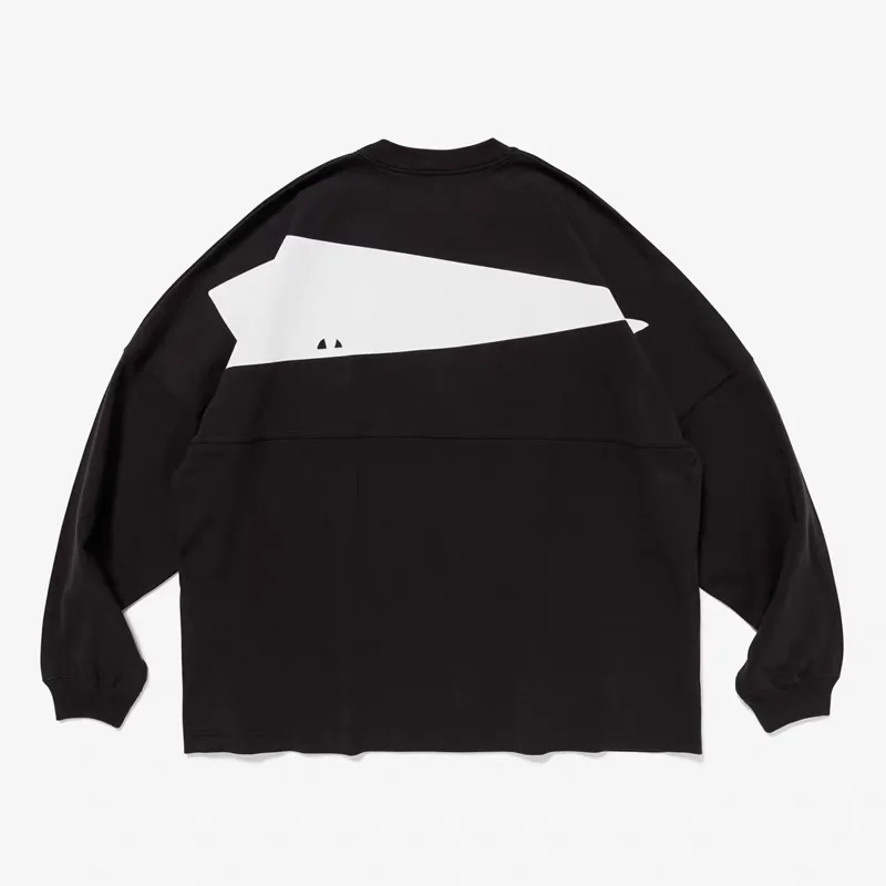 Japanese DESCENDANT DCDT 25AW Back Whale Print Long Sleeved T-shirt for Men Fashion Tees