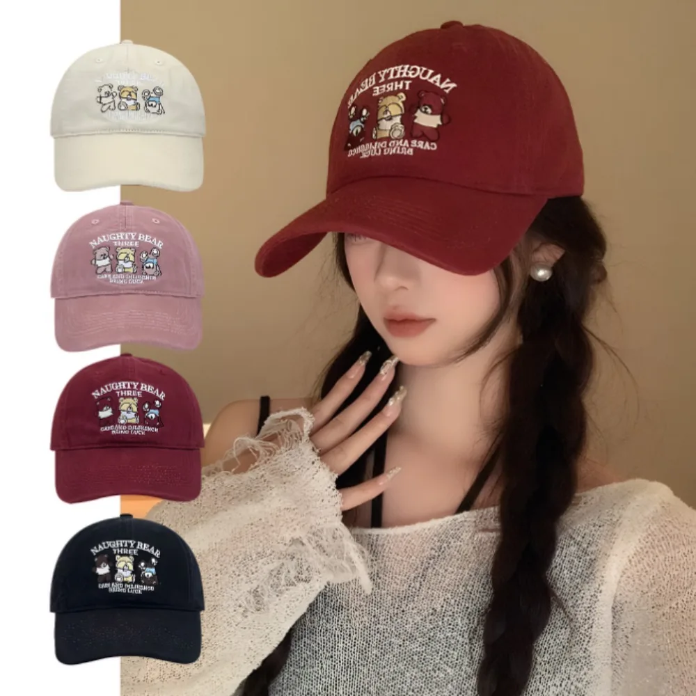 bone-de-algodao-feminino-com-bordado-de-letras-design-em-cores-contrastantes-estilo-retro-coreano-bone-casual-para-atividades-ao-ar-livre