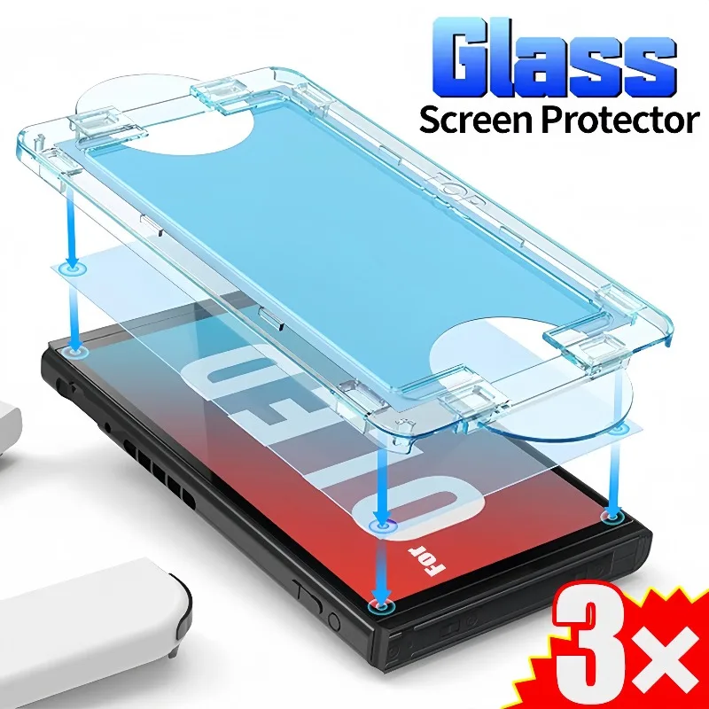 Tempered Glass Easy Installation Screen Protector for Nintendo Switch Oled Glass Installation Protectors for Switch Accessories