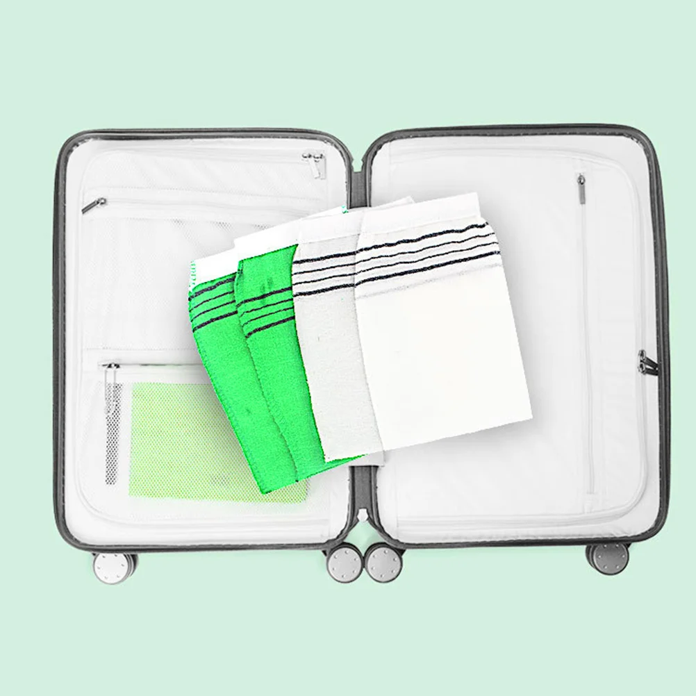 10 قطعة قفازات حمام عالية الجودة لينة مريحة تقشير الجسم إزالة خلايا الجلد الميت السفر المنزل منشفة استحمام خضراء #4