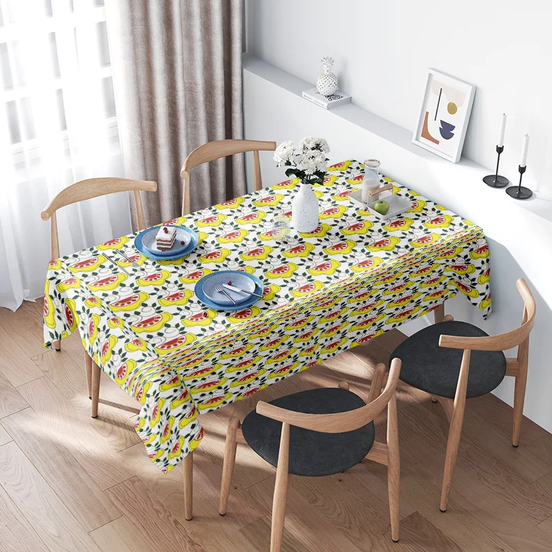 

Bright Colored Food Pattern TableclothHome Decoration Essential for Modern Dining Rooms Premium Quality Fabric for Long Lasting