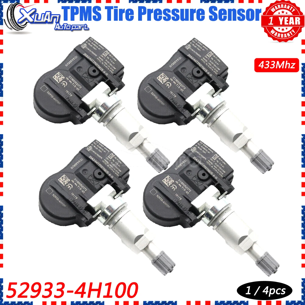 Xuan TPMS Tire Pressure Sensor Monitoring System 52933-4H100 For Hyundai Starex [TQ] H100 [TQ] H-1 Cargo[TQ] 2014-2021 433MHz